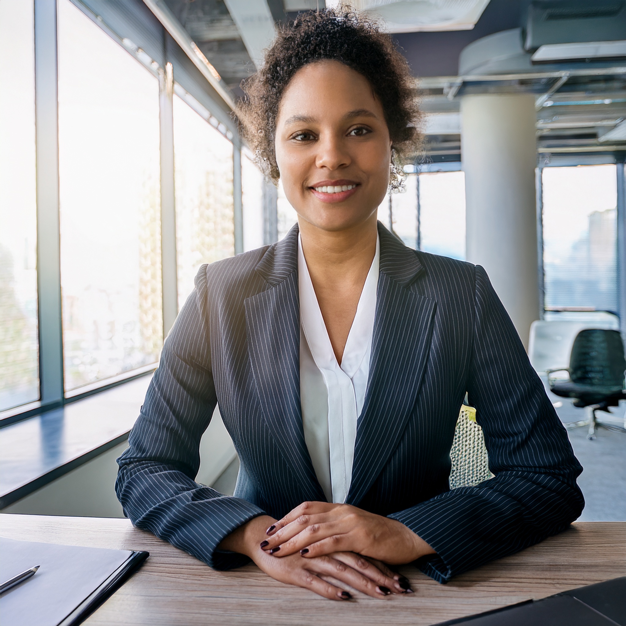 Person in einem professionellen Büro-Setting